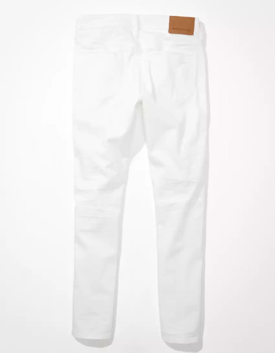 Jean American Eagle AE AirFlexPatched Mince Blanche Homme | ZHZ-00027201